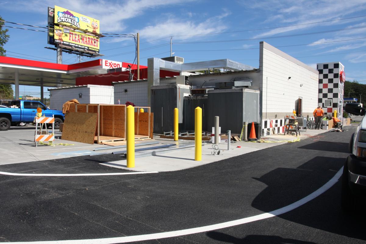 O yes, the drive thru is coming together